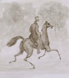 Man on Trotting Horse